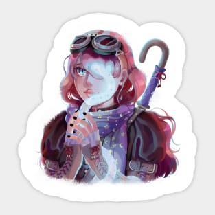 A Girl and her Moon Snake Sticker